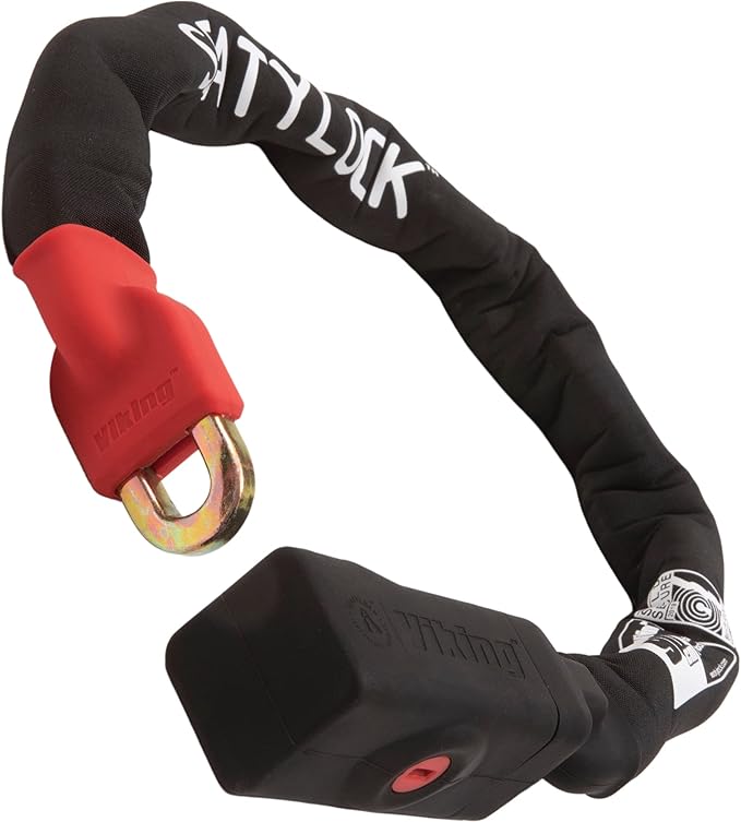 Seatylock Viking Bike Chain Lock with Key - Magnetic Patented Sold Secure Gold Rated - Heavy Duty Anti Theft - Smart Ultra Security Bicycle Lock (35.4 Inch)