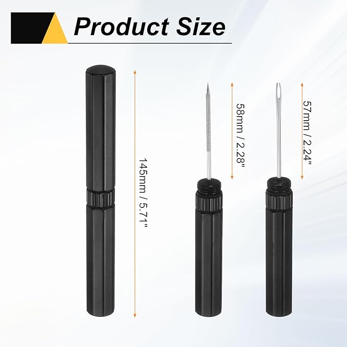 HARFINGTON Tubeless Bicycle Tire Repair Kit Bike Patch Tool Fix Puncture Flat with Plug Tool and Plugs for MTB Road Bicycle Tire, Black