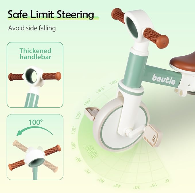 4 in 1 Tricycle for Toddlers 1-3 Baby Balance Bike 1 2 Year Old Boy Girl Gift, Bicycle for Kids Toy with Removable Pedals