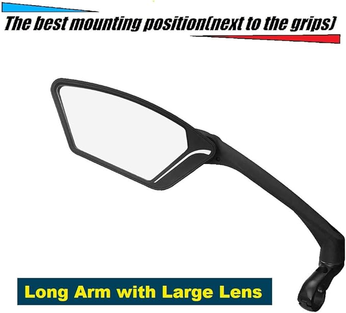 MEACHOW New Scratch Resistant Glass Lens,Handlebar Bike Mirror, Rotatable Safe Rearview Mirror, Bicycle Mirror,ME-010