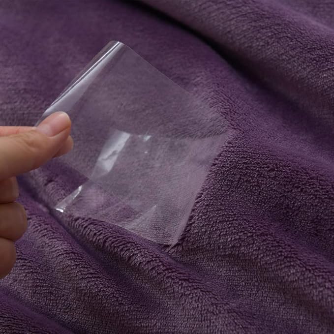 NANPIPER Throw Blanket Reversible Sherpa Flannel Bed Blanket Super Soft Fuzzy Plush Fleece Microfiber (90"x90" Cassis Purple) Queen