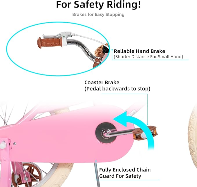 JOYSTAR Girls Bike for 2-12 Years Old Toddlers and Kids, 12" 14" 16" 18“ Retro Style Kids Bike with Training Wheels, 20 Inch Children Bicycle with Kickstand