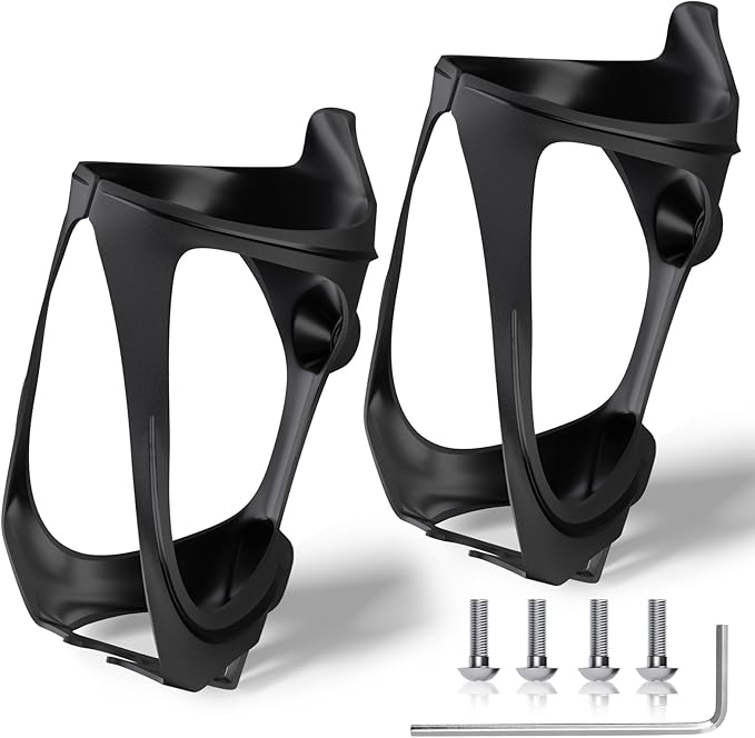 CITOOTY Bike Water Bottle Holder - 2 Pcs Ultralight Bicycle Cup Holder Cage with Screws Tool, Universal Resin Cycling Bottle Rack Brackets for Road MTB Mountain Bike, Fits for 2.75-3.94" Diameter Cup