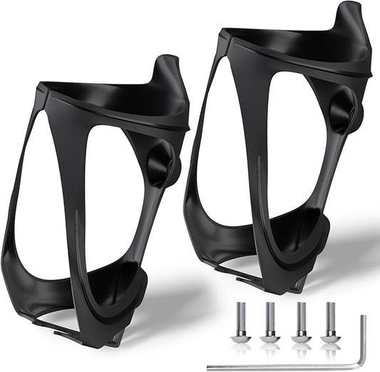 CITOOTY Bike Water Bottle Holder - 2 Pcs Ultralight Bicycle Cup Holder Cage with Screws Tool, Universal Resin Cycling Bottle Rack Brackets for Road MTB Mountain Bike, Fits for 2.75-3.94" Diameter Cup