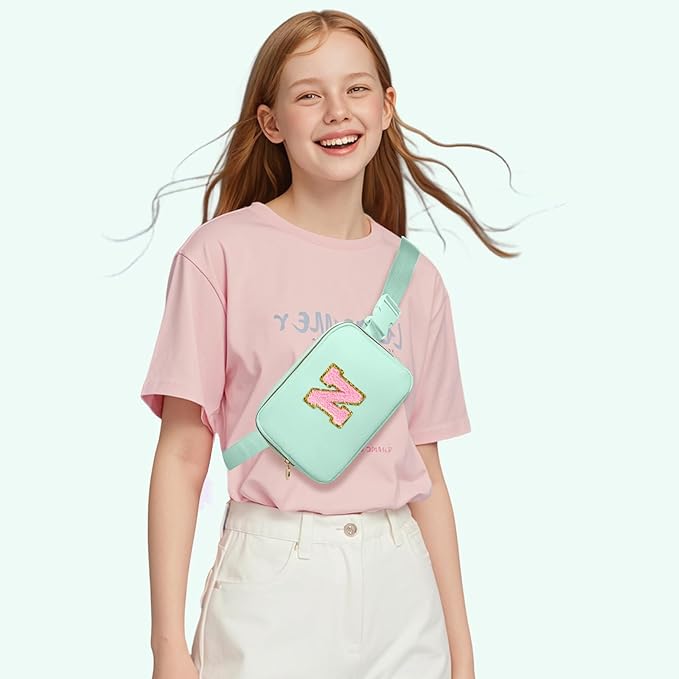 Birthday Gifts for 3 4 5 6 7 8 9 10 11 12 13 14 15 Year Old Girls,Crossbody Bag Fanny Pack Belt Bags Fashion Waist Packs for Women Girls Kids Teen,Cute Teen Trendy Stuff Travel Essentials (Green, N)