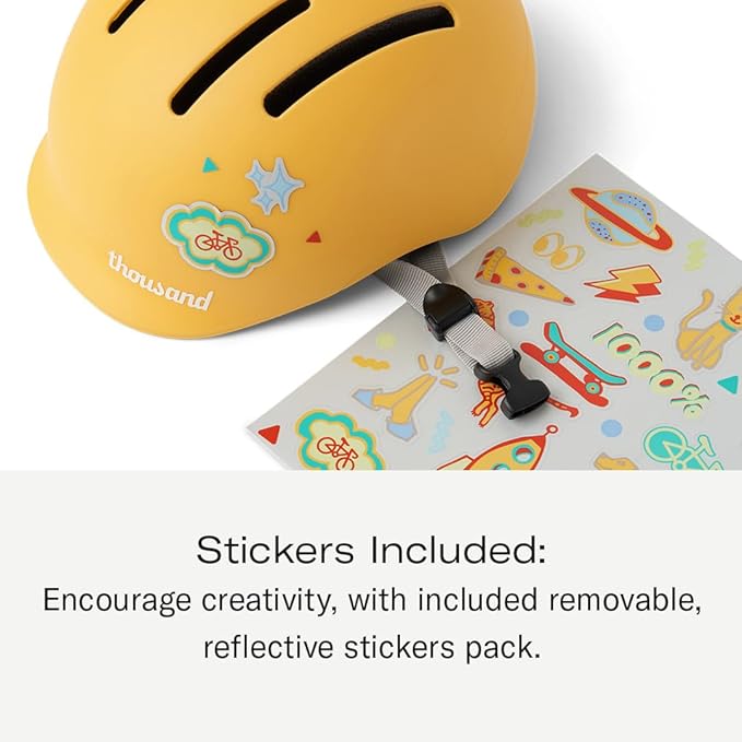 Thousand Jr. Toddler Helmet - Free Reflective Sticker Pack to Customize, No Pinch Magnetic Buckle, Adjustable Fit, Multi Sport CPSC CE ASTM Certified