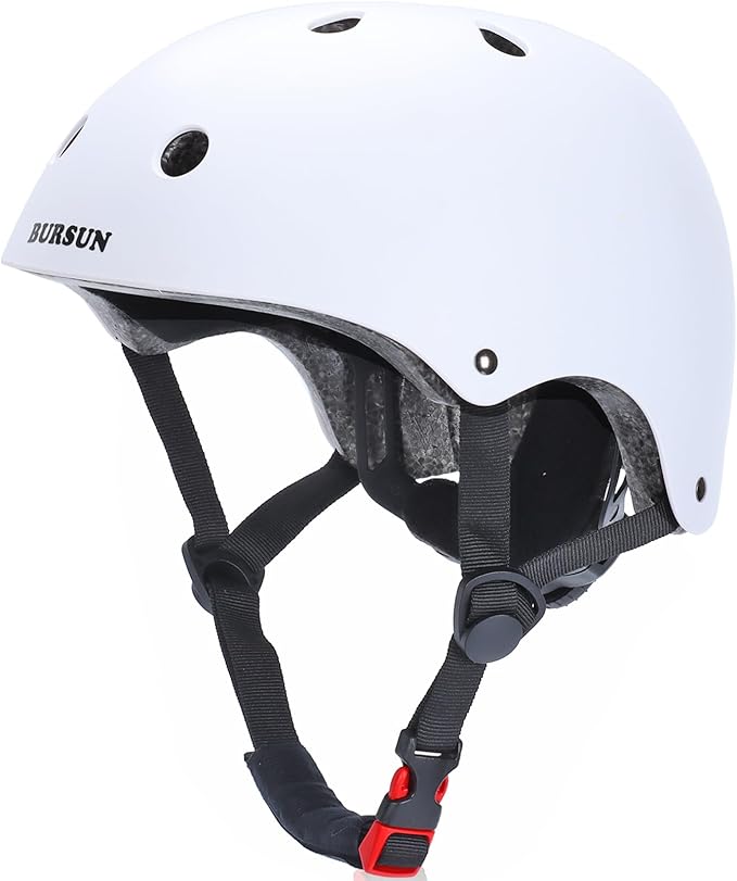 BURSUN Kids Bike Helmet Ventilation & Adjustable Toddler Helmet for Ages 2-14 Kids Boys Girls Multi-Sport Helmet for Skateboard Roller Skateing Bicycle Scooter blance Bike