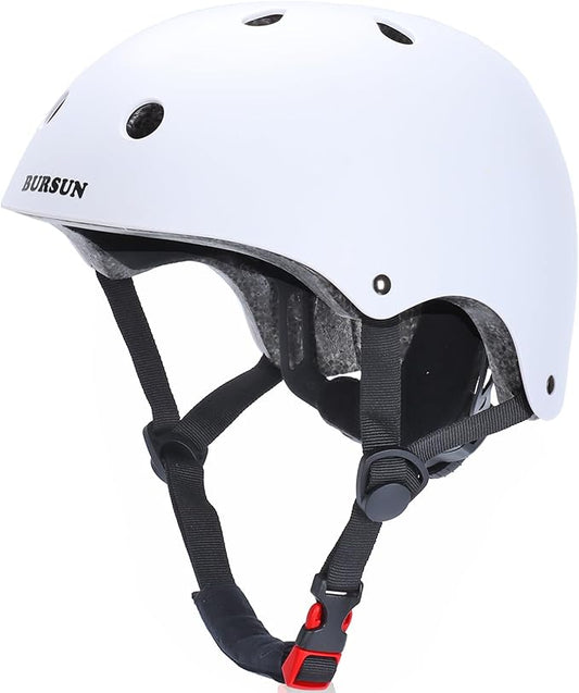 BURSUN Kids Bike Helmet Ventilation & Adjustable Toddler Helmet for Ages 2-14 Kids Boys Girls Multi-Sport Helmet for Skateboard Roller Skateing Bicycle Scooter blance Bike