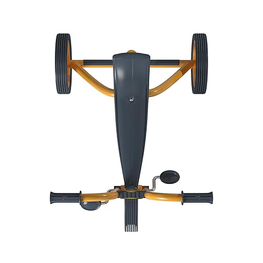 MYRIDER Toddler Trike, Kids Tricycle for Preschool, Daycare, Playground Kids Tricycles, Rubber Tires, Yellow/Black, 12" Midi