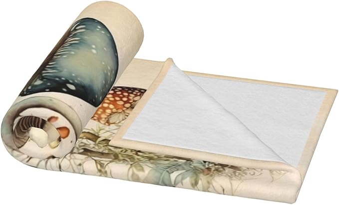 Mushroom Blanket Mushrooms Throw Blankets Plush Cozy Flannel Fleece Ultra Soft Fuzzy Party Blanket Gifts for Girls Women Kids Adult 80"X60"