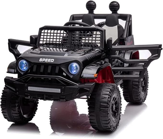 12V Ride On Car, Electric Car for Kids, 12V Ride on Toys, Kids Cars with 3 Speeds Adjustable w/Bluetooth, Parent Remote Control, Spring Suspension, AUX Port-Black