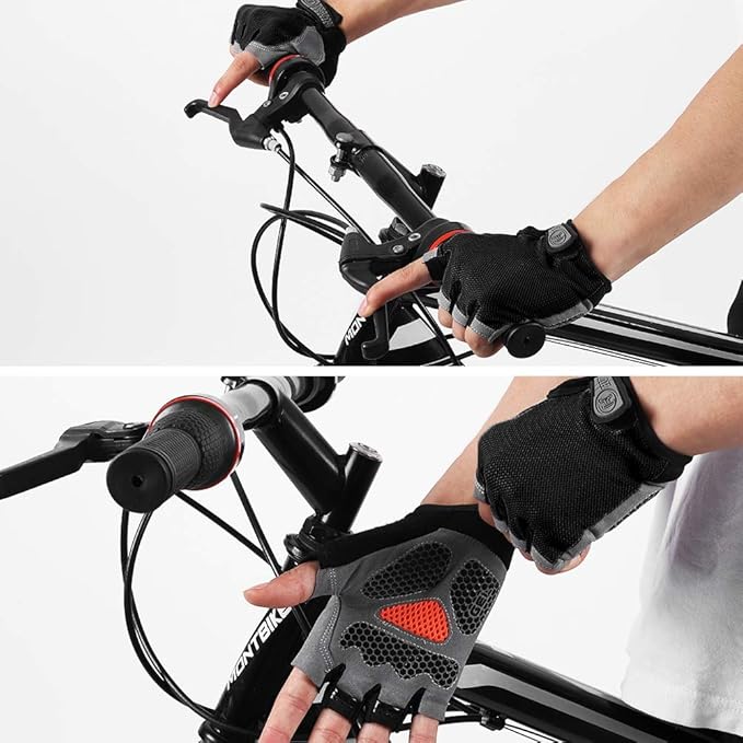 Accmor Cycling Gloves for Men Women, Bike Gloves Half Finger Road Bike MTB Gloves, Anti-Slip Shock-Absorbing Glove for Fitness Cycling Outdoor Sports