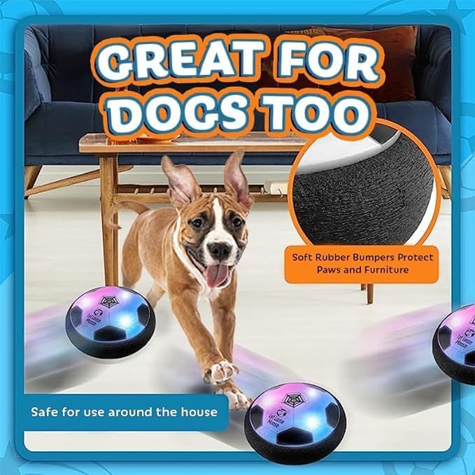 Let Loose Moose Hover Soccer Ball - Indoor LED Floating Toy for Kids Aged 6, 7, 8, 9, 10, 11, 12-Year-Old - Fun Sports Game Age 6-8, 8-12 Boys and Girls, Set of 1 - Soccer Toys for Teens