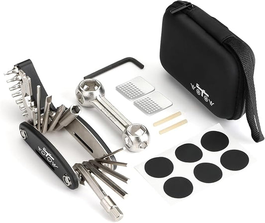 WOTOW Bike Repair Tool Kit - 21 in 1 Bicycle Multitool with Bone Wrench Portable Mountain Bike Tool Kit Riding Emergency Maintenance, Hex Key Wrench & Bike Tube Patch Kit & Tire Lever (21 in 1+Bone)