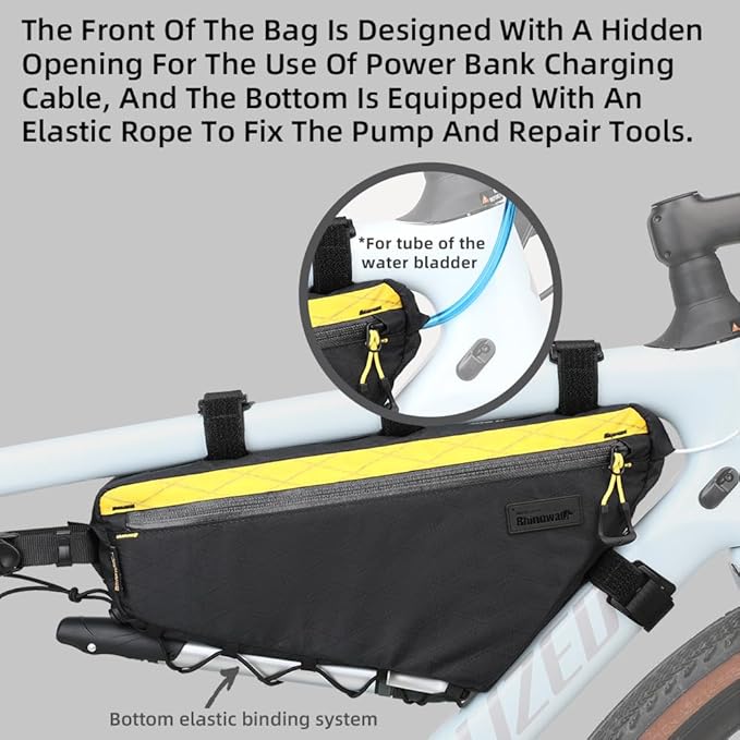 Rhinowalk Bicycle Front Frame Bag Bike Under Top Tube Triangle Bag Lightweight 1.7L Cycling Accessories Nylon Pack Pouch for Mountain Road Bike
