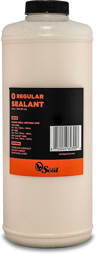 Orange Seal - Regular Formula Tubeless Bike Tire Sealant | Fast Sealing, up to 1/4" Puncture | for MTB, Road, CX and Gravel Bicycle Tires