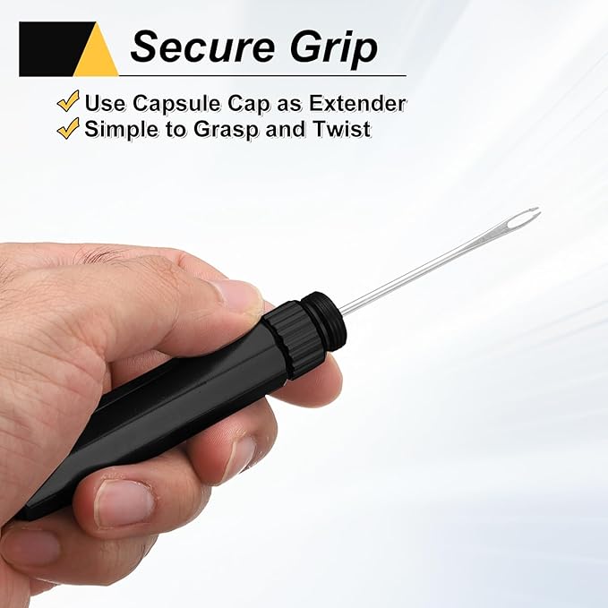 HARFINGTON Tubeless Bicycle Tire Repair Kit Bike Patch Tool Fix Puncture Flat with Plug Tool and Plugs for MTB Road Bicycle Tire, Black