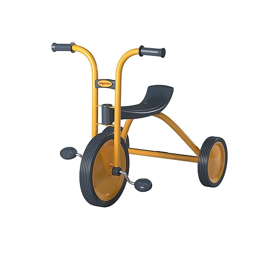 MYRIDER Toddler Trike, Kids Tricycle for Preschool, Daycare, Playground Kids Tricycles, Rubber Tires, Yellow/Black, 12" Midi