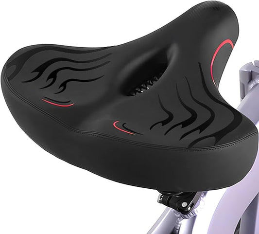 Haoqi Bike Seat Cushion for Men & Women Oversized Bike Saddle Compatible with City, Electric, Stationary, Peloton, MTB, Racing Bikes, Wide Winged, Padded, Waterproof, Shock Absorbing, Universal