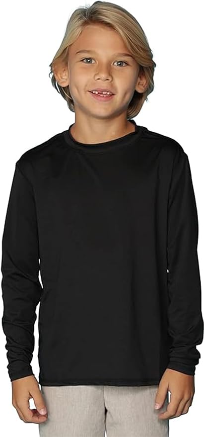 INGEAR Boys' Rash Guard UPF 50+ Swim Shirt - Lightweight, Quick-Dry, Durable Sun Protection for Swimming, Sizes XS-XL