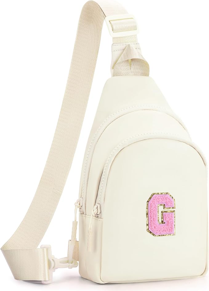 Birthday Gift for 5 6 7 8 9 10 11 12 13 14 15 16 Year Old Girls Fanny Pack Crossbody Bags for Women,Cute Trendy Stuff - Cream,G