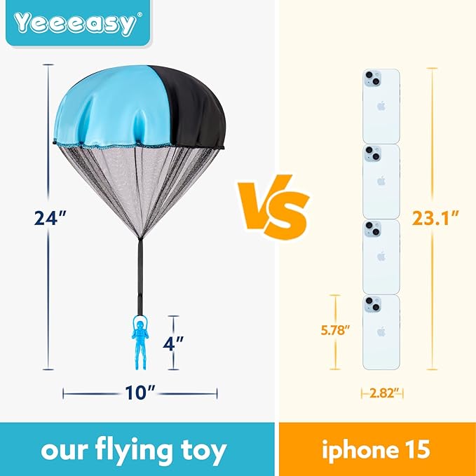 Parachute Toys for Kids 4 Pcs Outdoor Toys for 3 4 5 6 7 8 9 10 11 12 Year Old Boy Birthday Gift Flying Toy for Toddler Coolest Gifts for Teen Boy Girl Men
