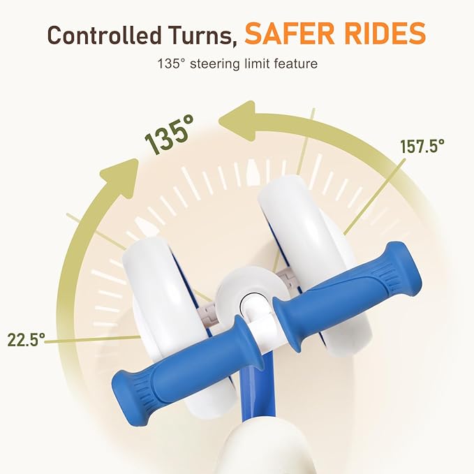 Colorful Lighting Baby Balance Bike Toys for 1 Year Old Boys Gifts, Balance Bike 1 Year Old No Pedal, 12-24 Months Toddler Ride on Toys with 4 Silent Wheels & Soft Seat, 1st Birthday Gifts, Blue