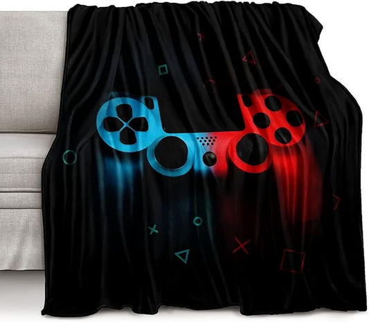 lirs Bedding Gaming Throw Blanket 80" x 60’’ Super Soft, Fleece, Gamer Gift for Couch Sofa for for Kids Boys Teens Video Game (MT-A07, 80’’x60)