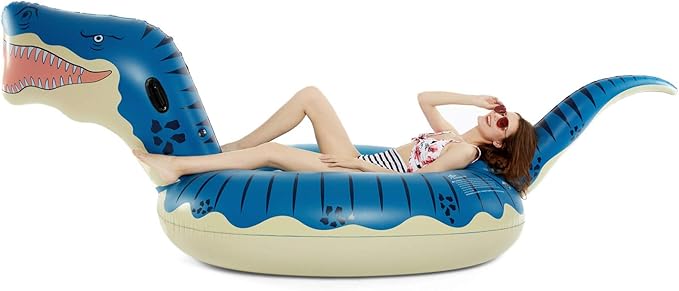 Jasonwell Inflatable Dinosaur Swimming Pool Float for Kids Boys Girls Adults 124'' Giant Tyrannosaurus Rex Floatie Summer Beach Ride on Party Pool Raft Lounge Toys