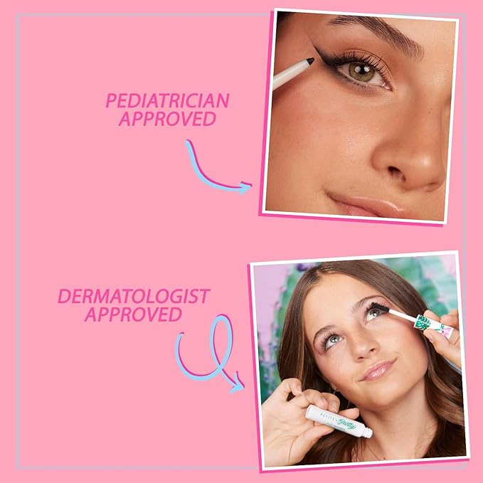 Petite 'n Pretty Eye Makeup Set for Kids - Makeup for Tweens & Teens - Fully Feathered Volumizing Mascara, Eyeliner, Made in the USA, w/Gift Bag