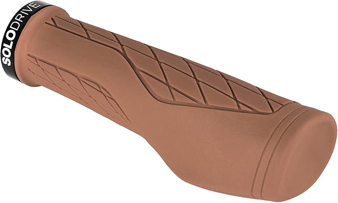 SOLODRIVE Ergonomic Design Mountain Bike Grips, Comfortable Bicycle Handlebar Grips, Single Lock-on and Non-Slip MTB Handle, Fit MTB, E-Bike, Hybrid, Scooter