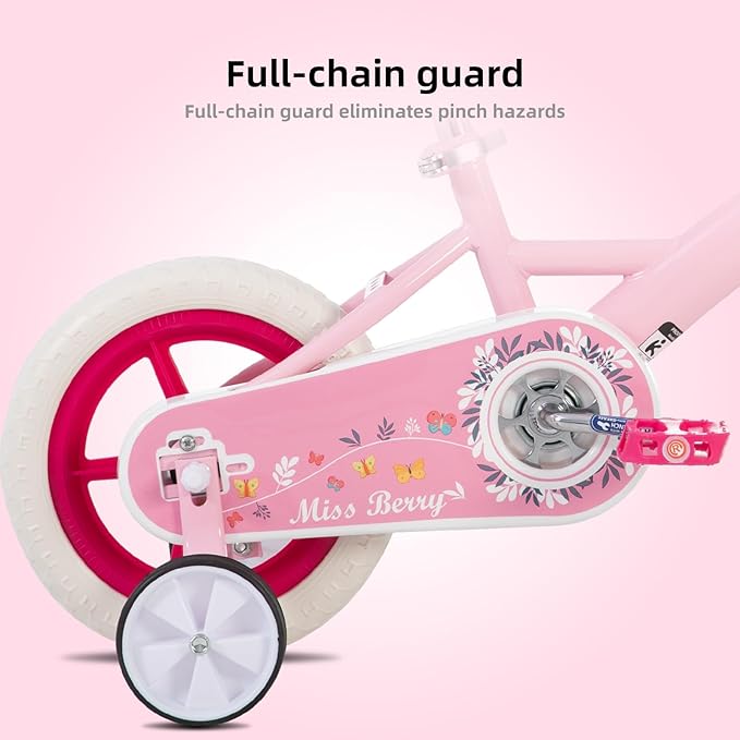 KEANO Voyager 10 12 Inch Kids Bike for Boys and Girls Ages 1-4 Years, Toddler Bike with Training Wheels & Basket, Detachable Parent Push Handle, Children Bicycle