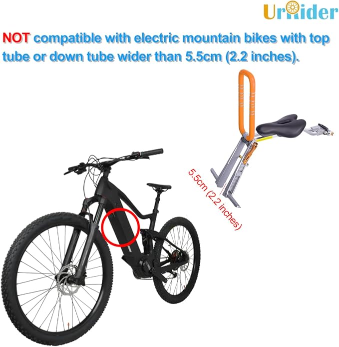 Child Bike Seat, Front Mount Kids Bike Seat,Fit Mountain Bikes, Cruiser Bikes, Folding Bikes, Ultra Light,Portable, Tool-Free, Quick-Release,Toddler Bike Seat for 2-6 Years(up to 60lbs)