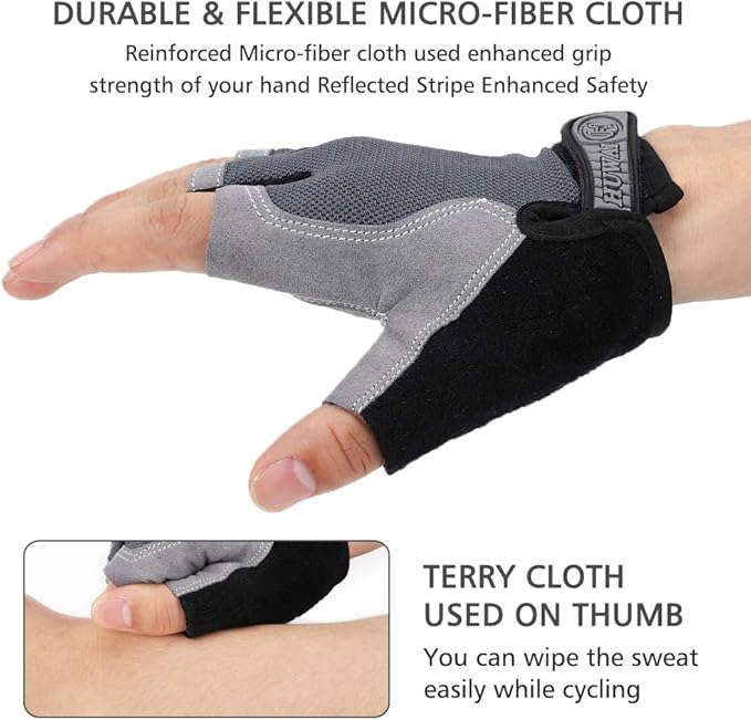 Accmor Cycling Gloves for Men Women, Bike Gloves Half Finger Road Bike MTB Gloves, Anti-Slip Shock-Absorbing Glove for Fitness Cycling Outdoor Sports