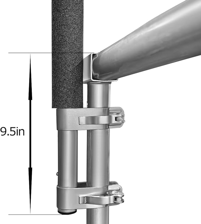 Zoomster Trampoline Replacement Enclosure Poles with Clamp and Hardware Fits 6 Straight Poles Trampoline (No Tool Needed. Can be Assembled by only one Adult)