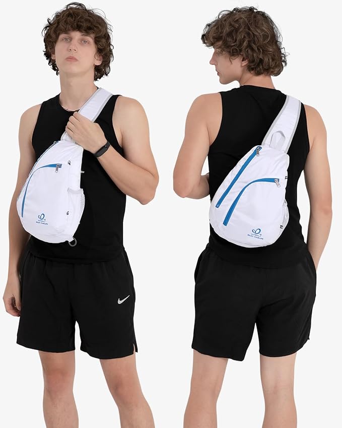 WATERFLY Crossbody Sling Bag Small Water Resistant Backpack Lightweight Shoulder Chest Daypack for Men Women Hiking Travel