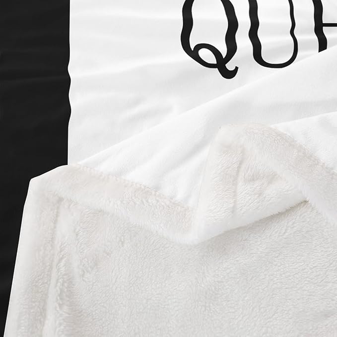 Crown Queen and King Plush Blanket His and Hers Matching Couple Sherpa Blanket Lover Romantic Valentine's Day Presents Fleece Throw Blanket Black and White Fuzzy Blanket Room Decor Queen 90x90 Inch