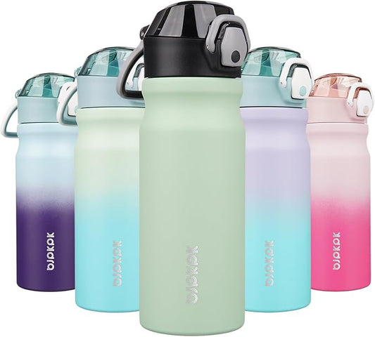 BJPKPK Stainless Steel Insulated Water Bottle With Straw Lid 18oz Reusable Metal Thermo Bottles Keep Cold And Hot,Sage
