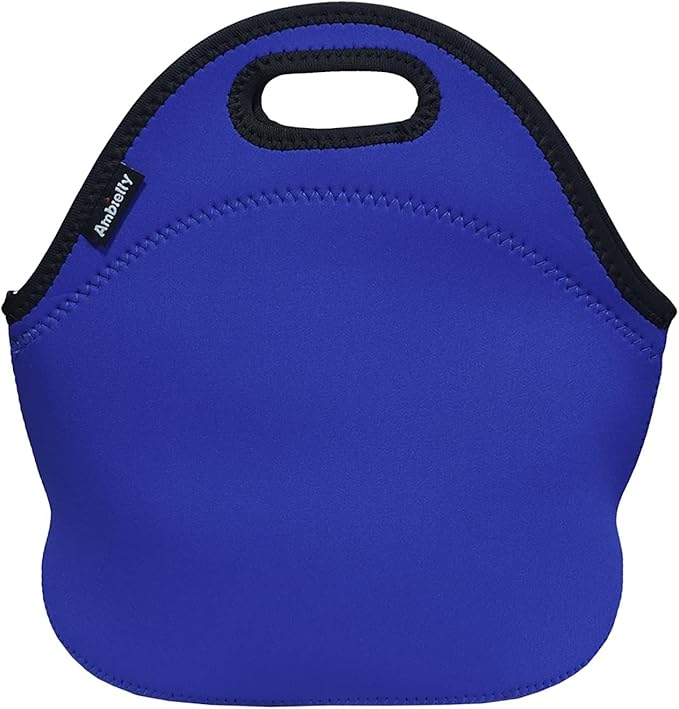 Neoprene Lunch Bag Insulated Lunch Box Cooler Lunch Tote Travel Picnic Bags Organizer (Blue)