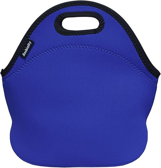 Neoprene Lunch Bag Insulated Lunch Box Cooler Lunch Tote Travel Picnic Bags Organizer (Blue)