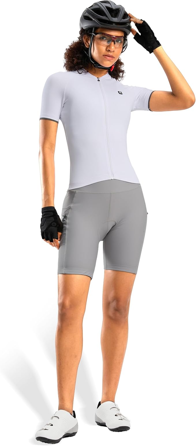 Women's 4D Padded Bike Shorts 5"/7" Riding Underwear Cycling Bicycle Road Biking Cycle Shorts for Women Zipper Pockets