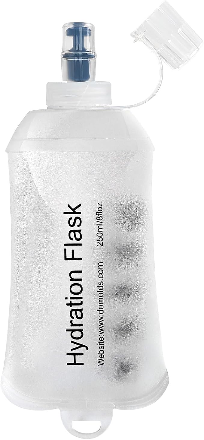 250ml Soft Flask Soft Water Bottle for Running, Hiking, Travelling, Cycling and Climbing - White