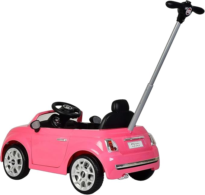 Best Ride On Cars Fiat 500 Push Car, Pink, Large