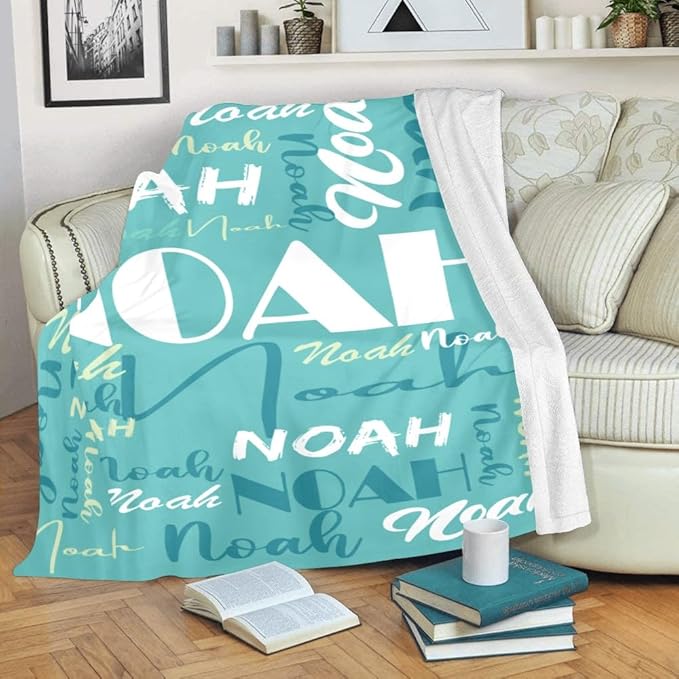Dr.TOUGH Personalized Name Blanket Personalized Blanket for Adult Kids Flannel Customized Personalized Blankets and Throws