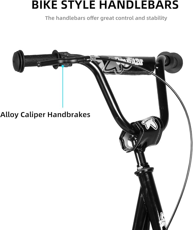 JOYSTAR Kick Scooter for Ages 5-9 Years Old Boys Girls, 12 Inch Big Wheels Scooters for Kids, Teens and Adults, Rear Brake and Adjustable Handlebar, Kids Scooter