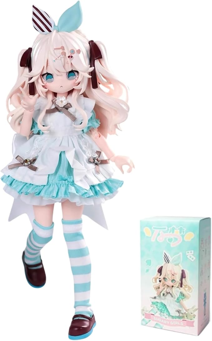 CALEMBOU BJD Blind Box, Sugary Girls Series 18cm Ball Jointed Doll, Cute Dress Up Doll with Joints, Collection Action Figure for Birthday Christmas