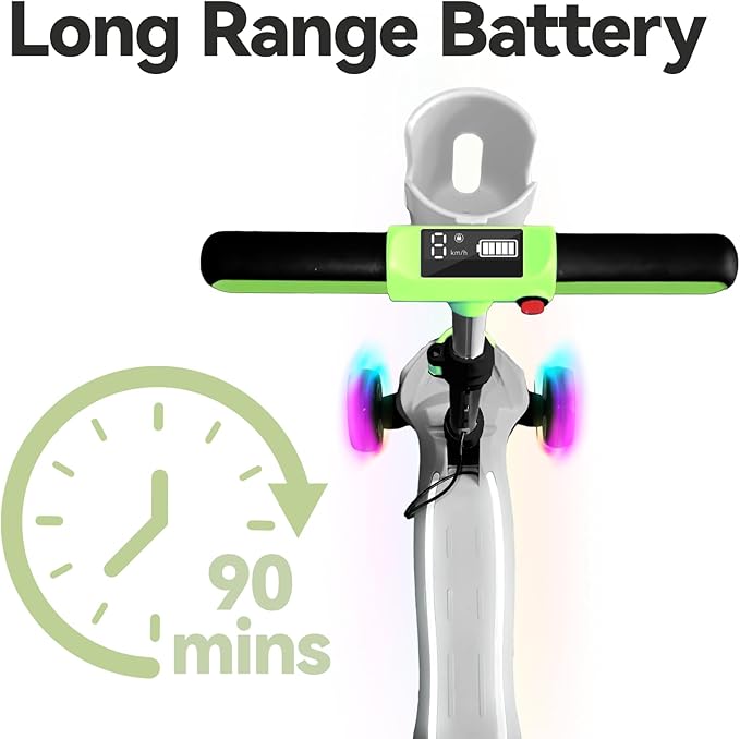 3 Wheel Electric Scooter for Kids Ages 3-10, w/Storage Basket, LCD Screen, Full Body Lights Up, Wide Deck, 5Mph Safe Speed, 90min Riding, Balance Foldable Kick Scooter for Boys & Girls