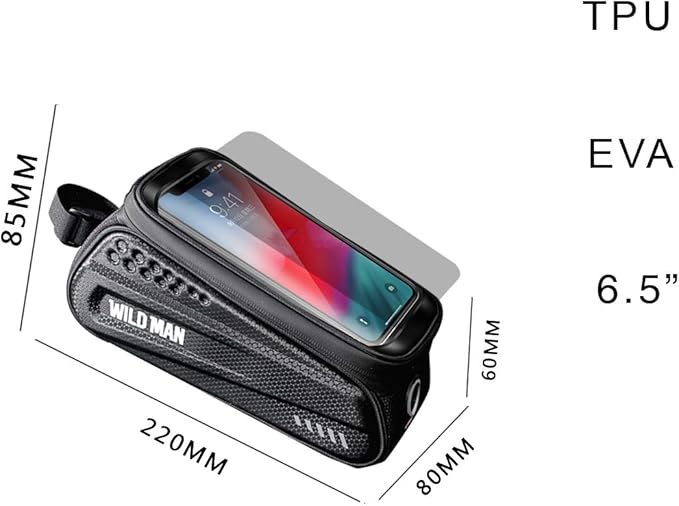 Waterproof Bike Phone Mount & Bag - Cycling Front Tube Pouch Pannier Stand For Smartphones Up To 6.7''