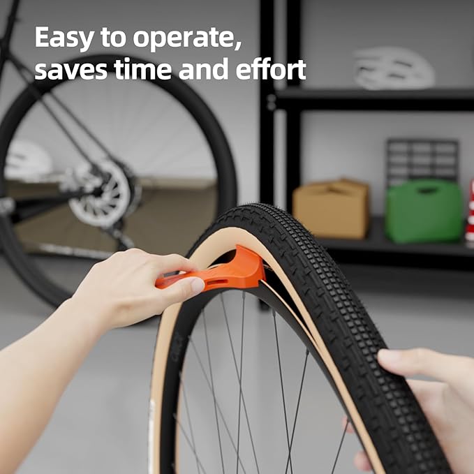 2-in-1 Bike Tire Levers Tool Kit - Ultra Strong Portable Tire Removal Crowbar for Road & Mountain Bikes - Durable Bicycle Tire Repair Tools, Easy Install/Remove for Standard Tires (Pink)