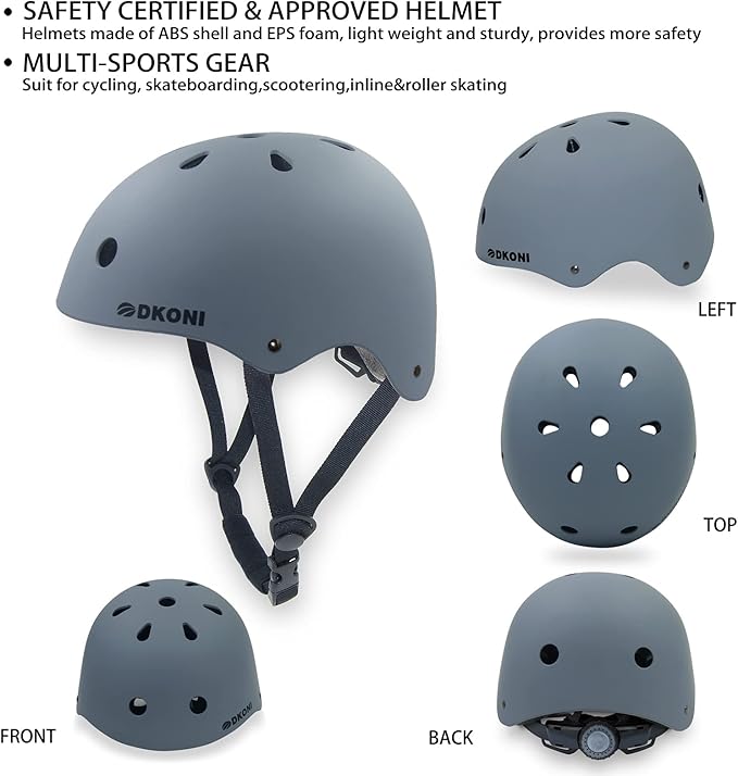 Kids Bike Helmet, Adjustable and Multi-Sport, from Toddler to Youth, 3 Sizes